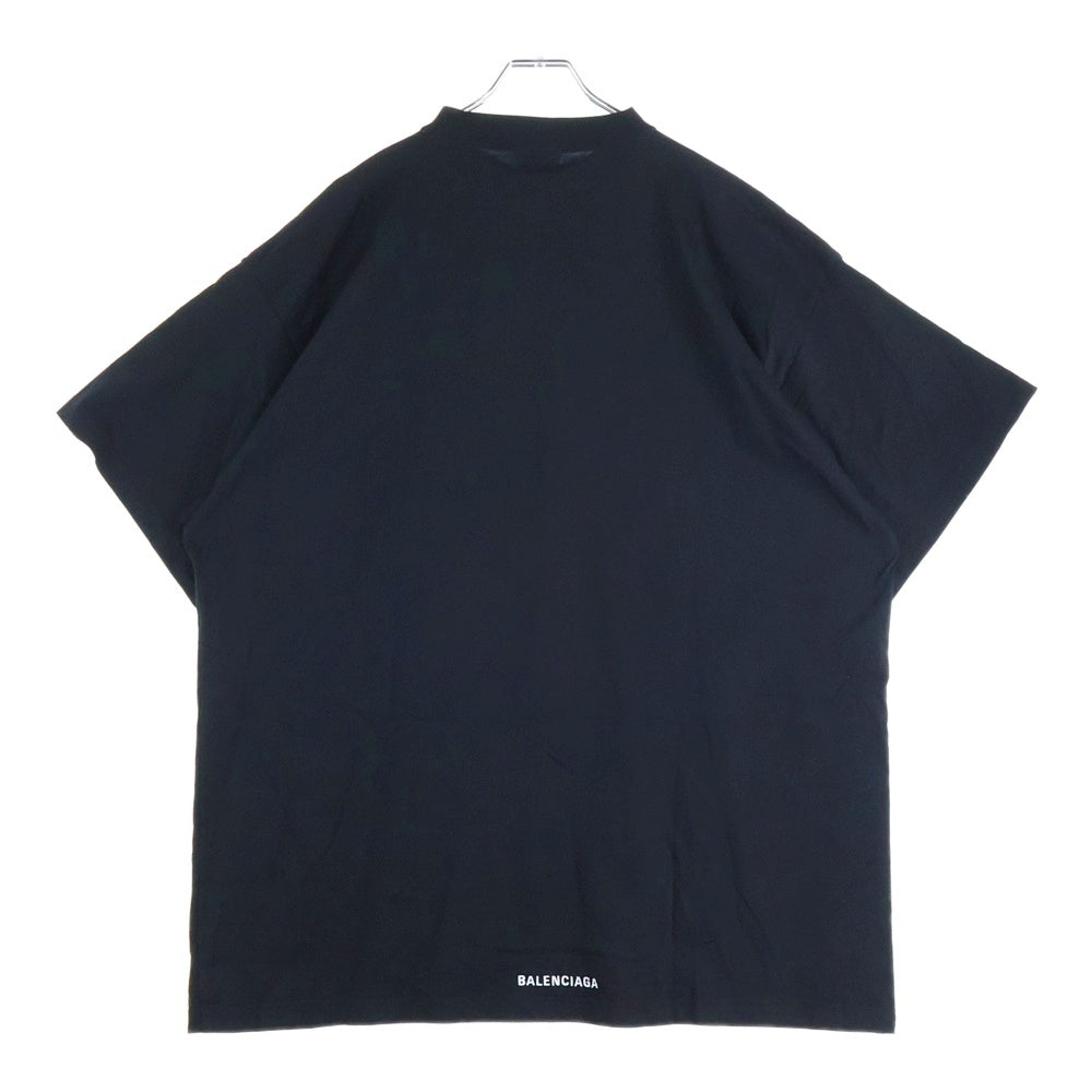 BALENCIAGA(バレンシアガ) 裾ロゴ オーバーサイズ 半袖Tシャツ ブラック 712398 TLVF3