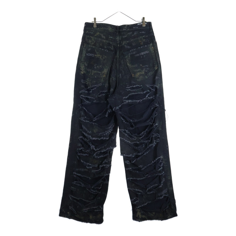 BALENCIAGA(バレンシアガ) 23SS スーパーデストロイ バギーデニムパンツ ブラック 745248 TBP47