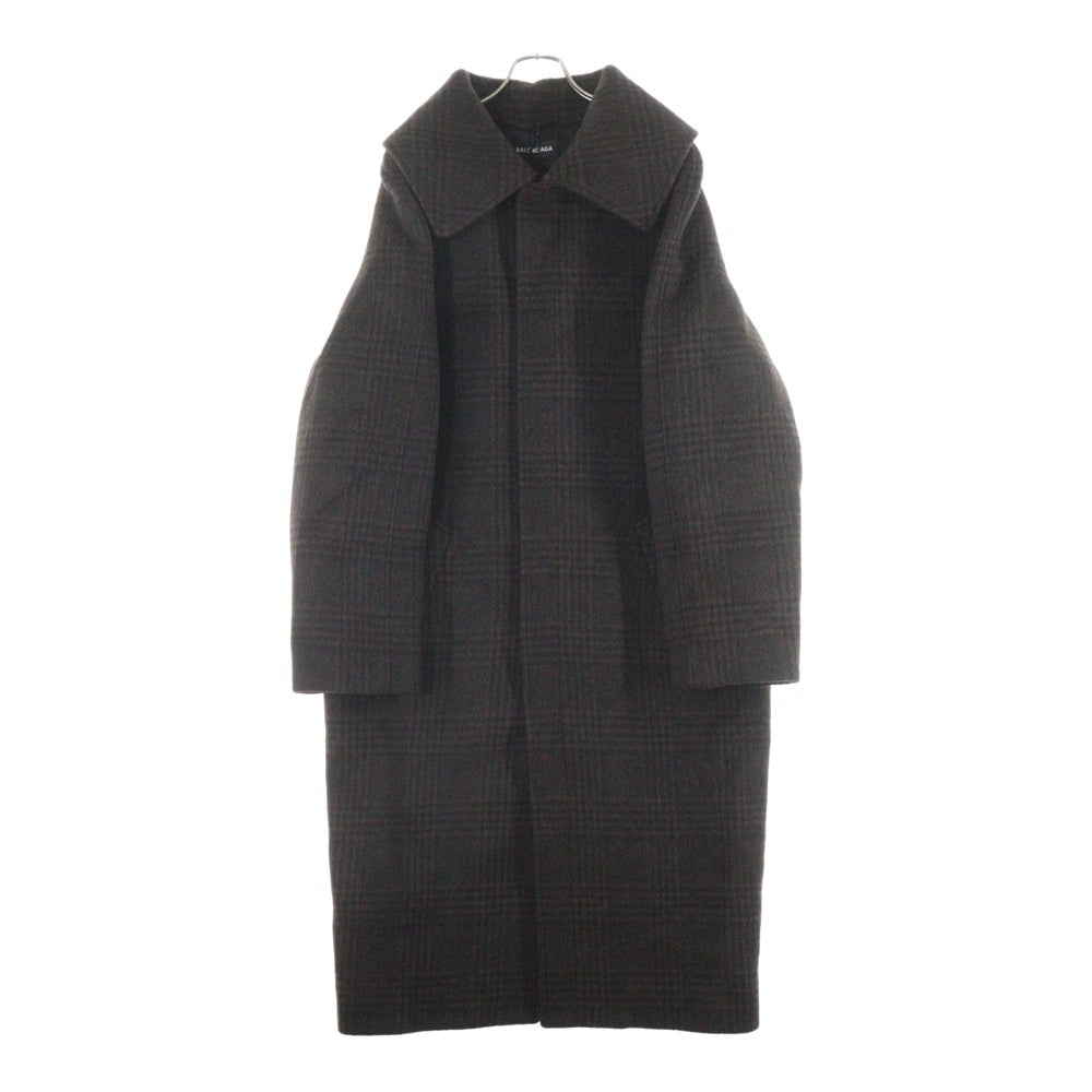 BALENCIAGA(バレンシアガ) チェック オーバーコート ブラウン/ブラック 594895