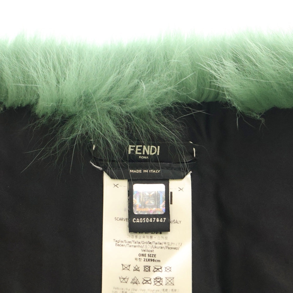 FENDI(フェンディ) ベルト付きマフラー ロゴ グリーン FNL121