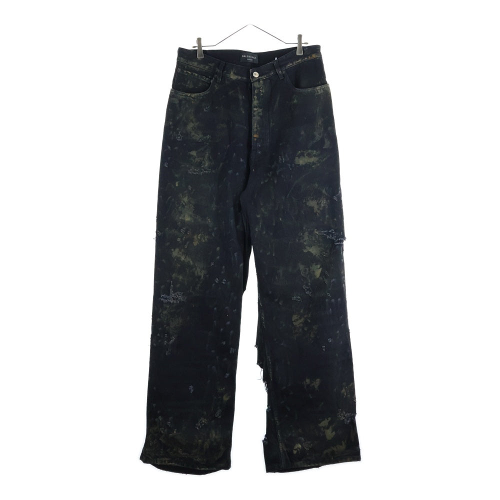 BALENCIAGA(バレンシアガ) 23SS スーパーデストロイ バギーデニムパンツ ブラック 745248 TBP47