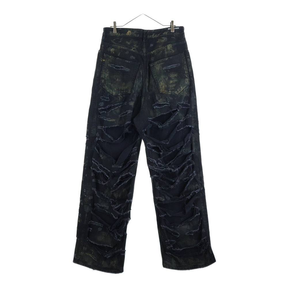 BALENCIAGA(バレンシアガ) 23SS スーパーデストロイ バギーデニムパンツ ブラック 745248 TBP47