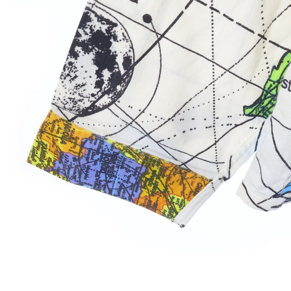 SAINT MICHAEL(セントマイケル) 23SS ×Dr.Woo DW PAJAMA SH WORLD MAP ドクターウー 長袖パジャマシャツ ホワイト SM-S23-0000-082