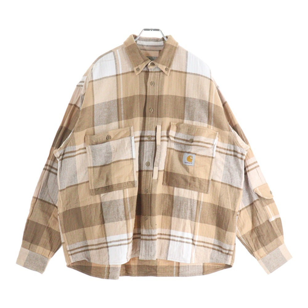 Carhartt WIP(カーハート ダブリューアイピー) × INVINCIBLE 24AW L/S WORK SHIRT MAX コラボ フランネル チェック ワークシャツ インビンシブル A242060-24F