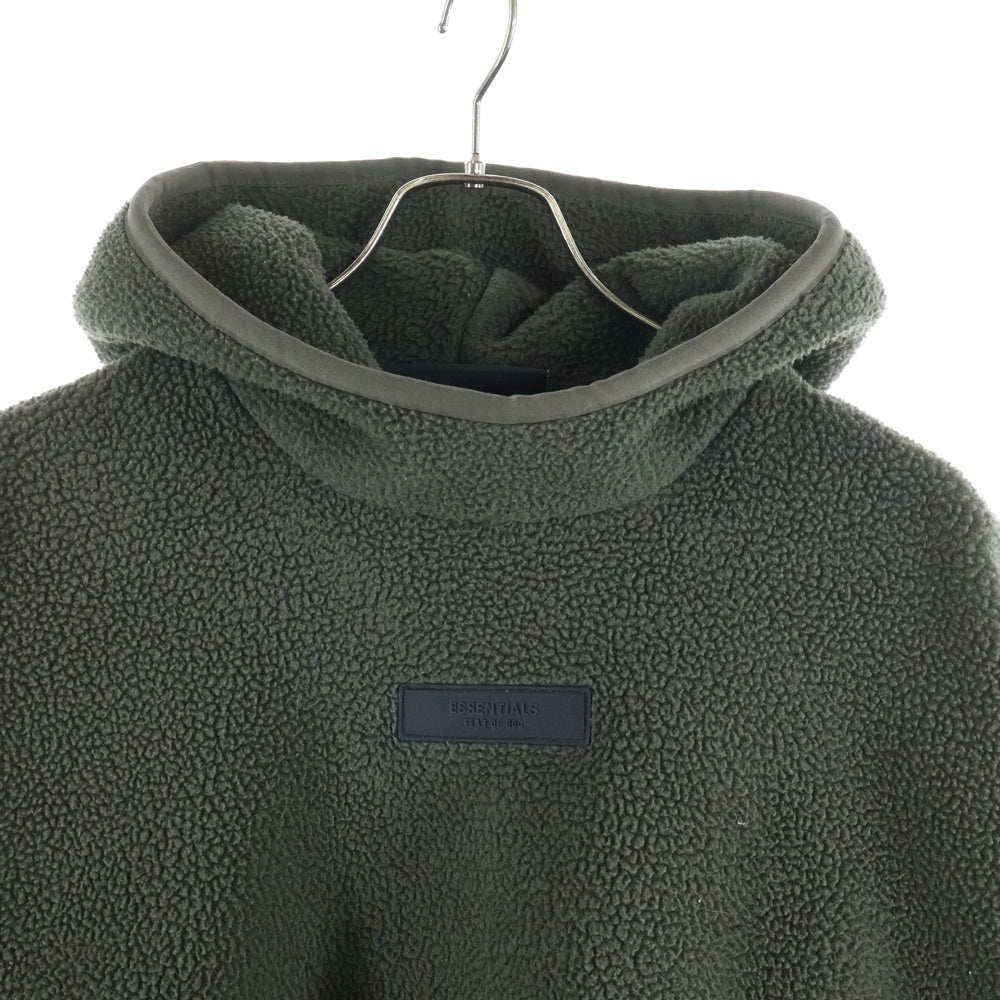 FEAR OF GOD(フィアオブゴッド) 胸ロゴパッチデザイン プルオーバー フーデッド ボア スウェット パーカー カーキ