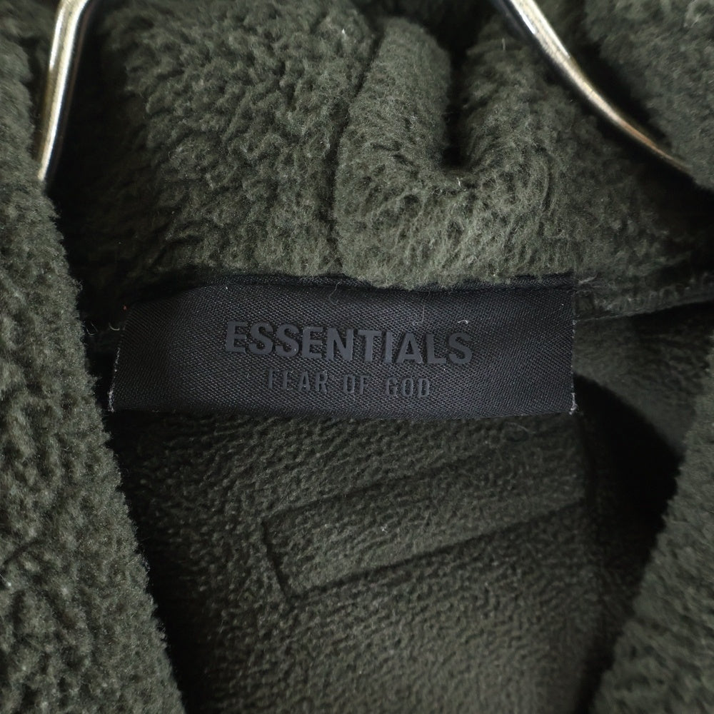 FEAR OF GOD(フィアオブゴッド) 胸ロゴパッチデザイン プルオーバー フーデッド ボア スウェット パーカー カーキ