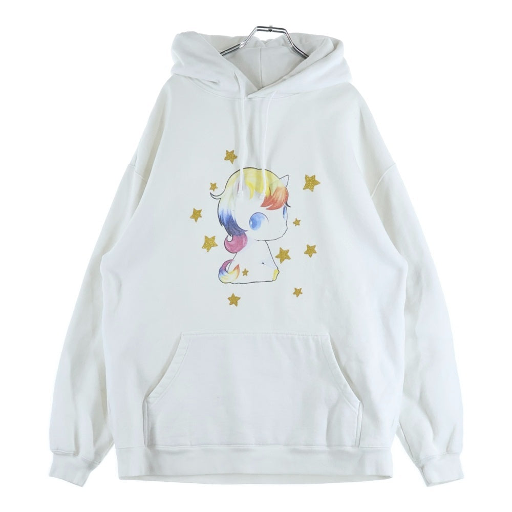 VETEMENTS(ヴェトモン) フロントプリント プルオーバースウェットパーカー フーディー ホワイト UAH21TR587