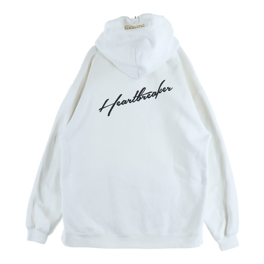 VETEMENTS ヴェトモン フロントプリント プルオーバースウェットパーカー フーディー ホワイト UAH21TR587 VETEMENTS(ヴェトモン) フロントプリント プルオーバースウェット