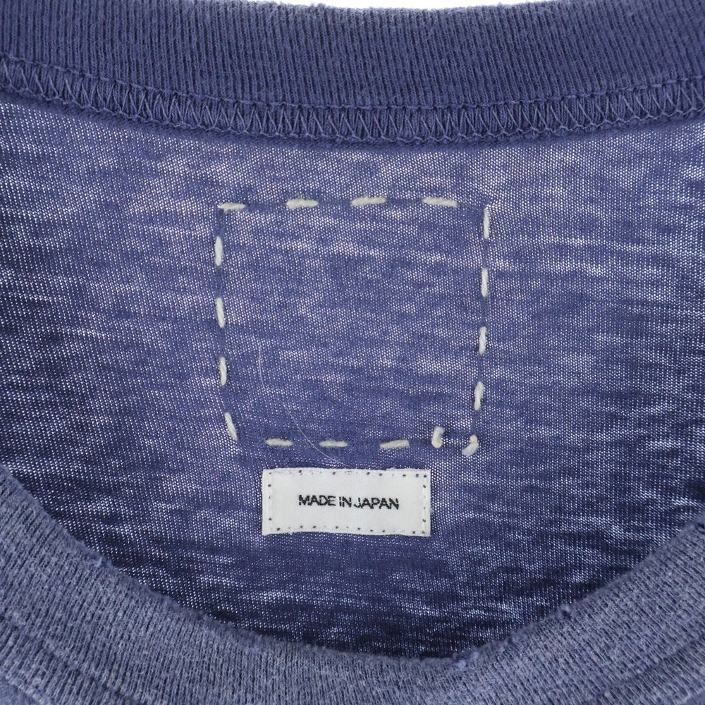 VISVIM(ヴィスヴィム) 25SS JUMBO TEE S/S CRASH フェード加工 クルーネック ジャンボ 半袖Tシャツ カットソー ネイビー 0125105010015