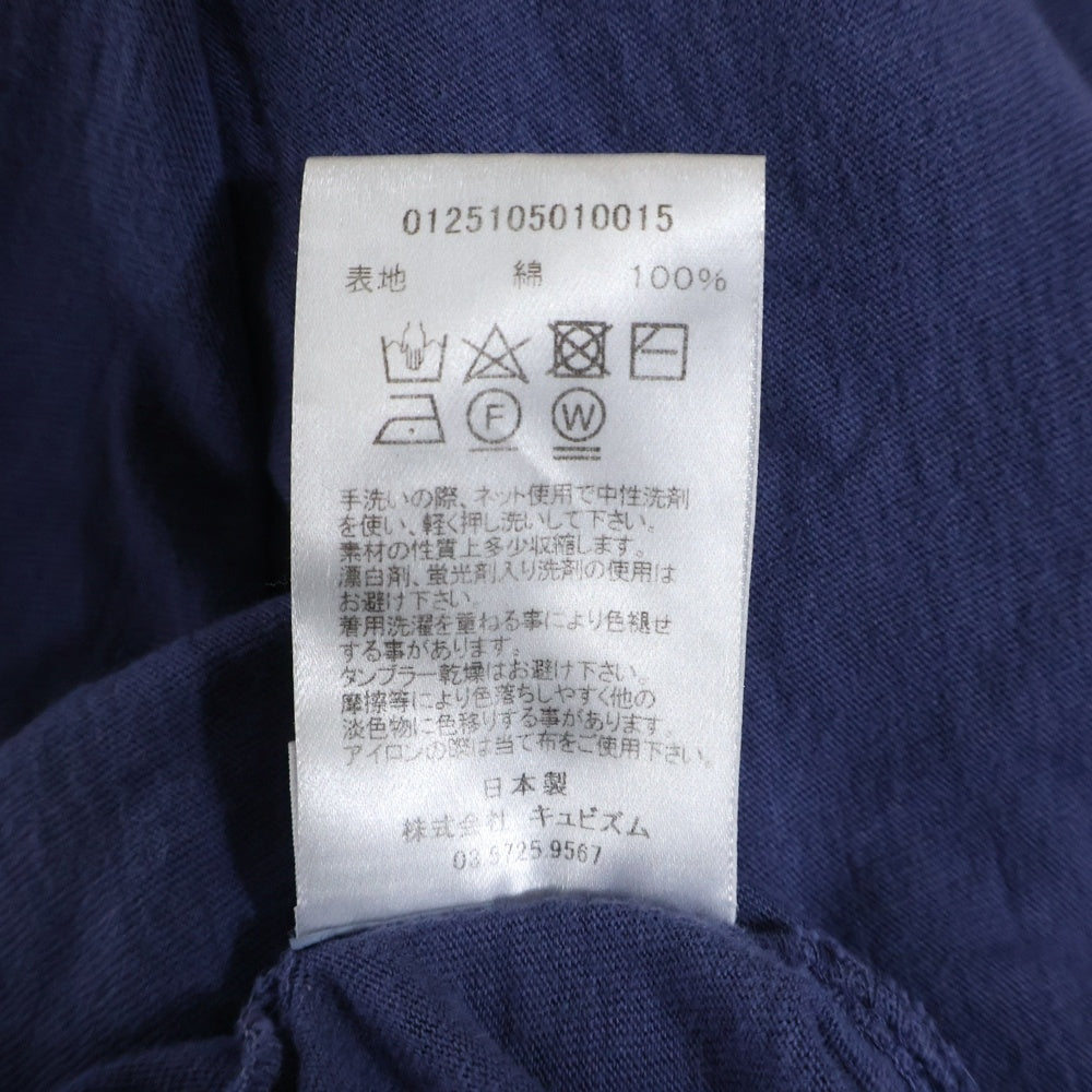 VISVIM(ヴィスヴィム) 25SS JUMBO TEE S/S CRASH フェード加工 クルーネック ジャンボ 半袖Tシャツ カットソー ネイビー 0125105010015