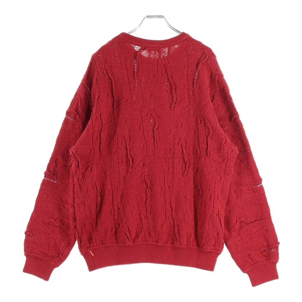 SUPREME(シュプリーム) 19SS Textured Pattern Sweater テクスチャード パターン ニット セーター レッド