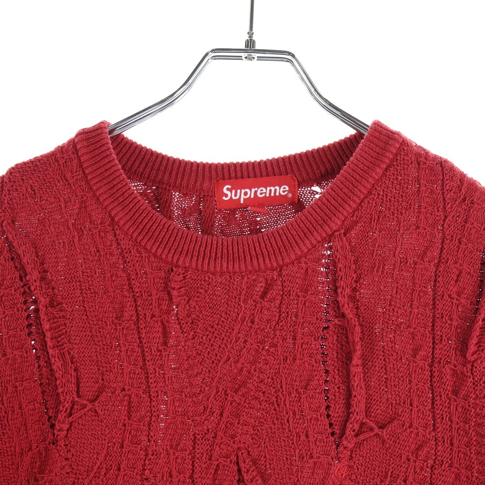 SUPREME(シュプリーム) 19SS Textured Pattern Sweater テクスチャード パターン ニット セーター レッド