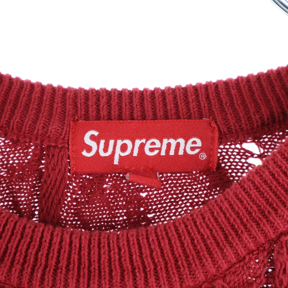 SUPREME(シュプリーム) 19SS Textured Pattern Sweater テクスチャード パターン ニット セーター レッド