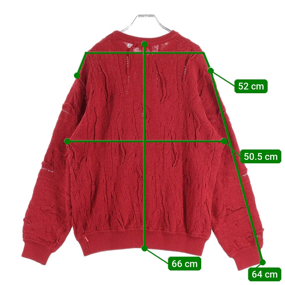 SUPREME(シュプリーム) 19SS Textured Pattern Sweater テクスチャード パターン ニット セーター レッド