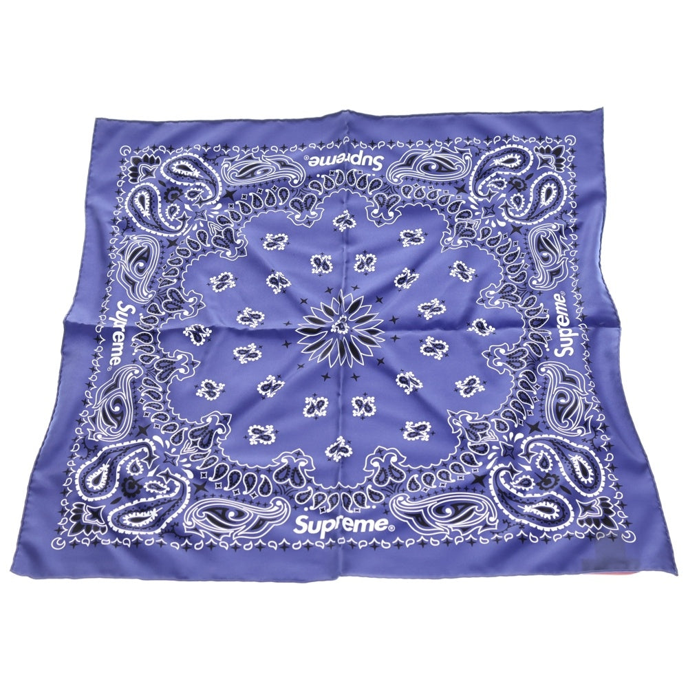 SUPREME(シュプリーム) 25SS Silk Bandana シルク ペイズリー柄 バンダナ ネイビー レディース