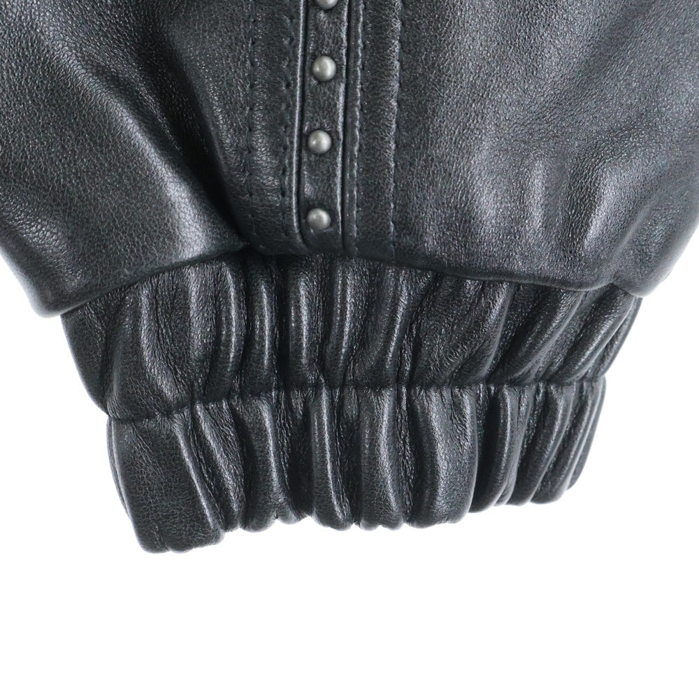 SUPREME(シュプリーム) 25SS Studded Hooded Leather Jacket スタッテッド フーデッド ジップアップ レザージャケット ブラック