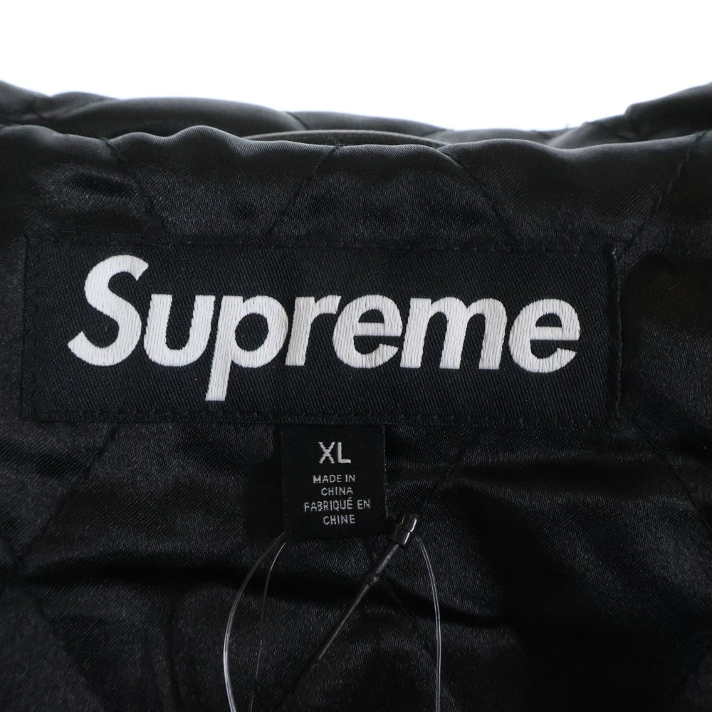 SUPREME(シュプリーム) 25SS Studded Hooded Leather Jacket スタッテッド フーデッド ジップアップ レザージャケット ブラック