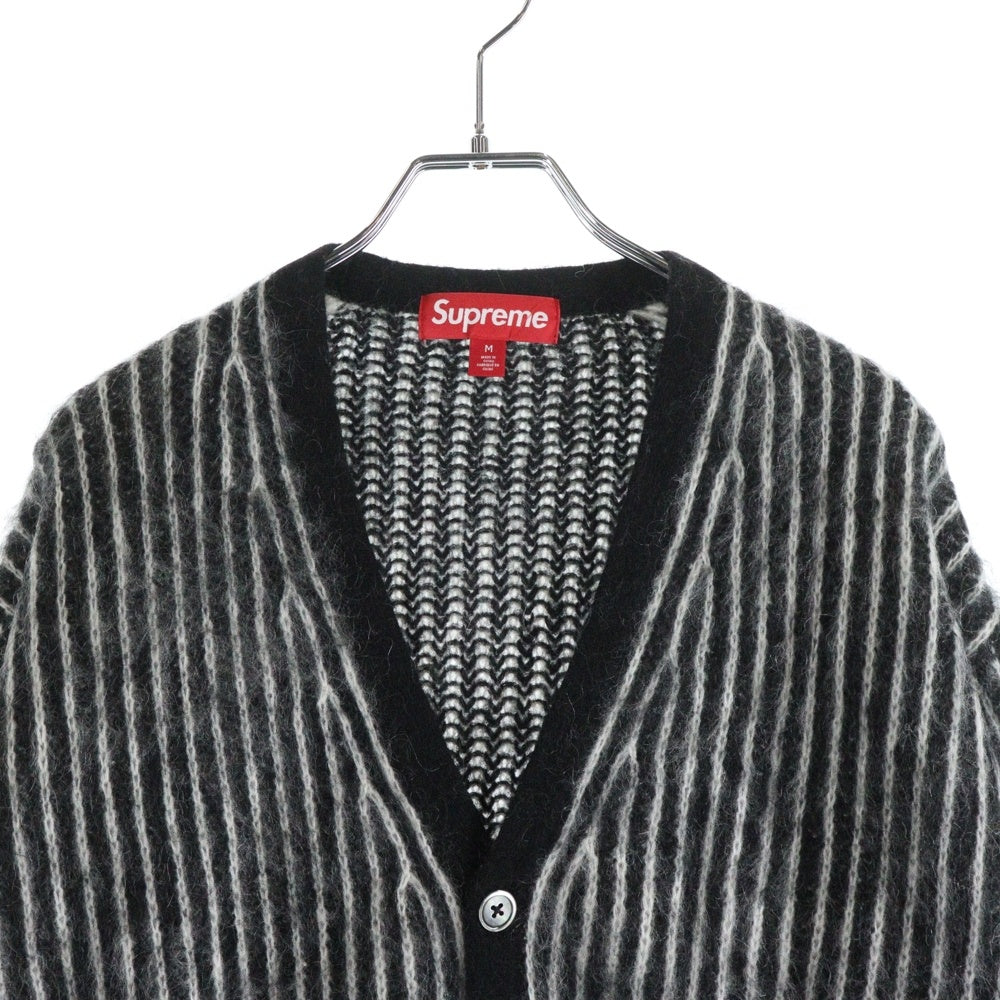 SUPREME(シュプリーム) 25SS 2-Tone Mohair Cardigan ツートーン モヘアニット カーディガン ブラック/ホワイト