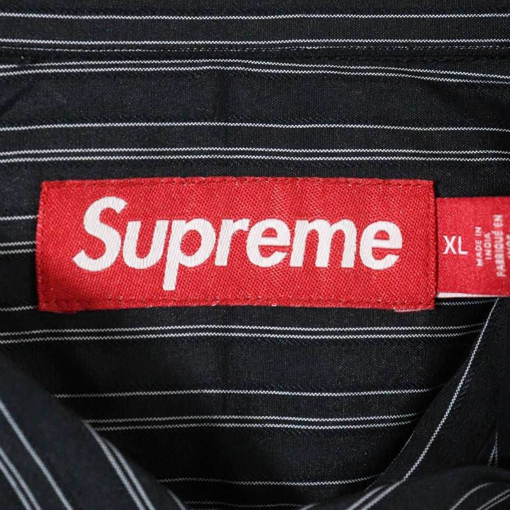 SUPREME(シュプリーム) 25AW Pinstripe Shirt ピンストライプ柄 長袖シャツ ネイビー