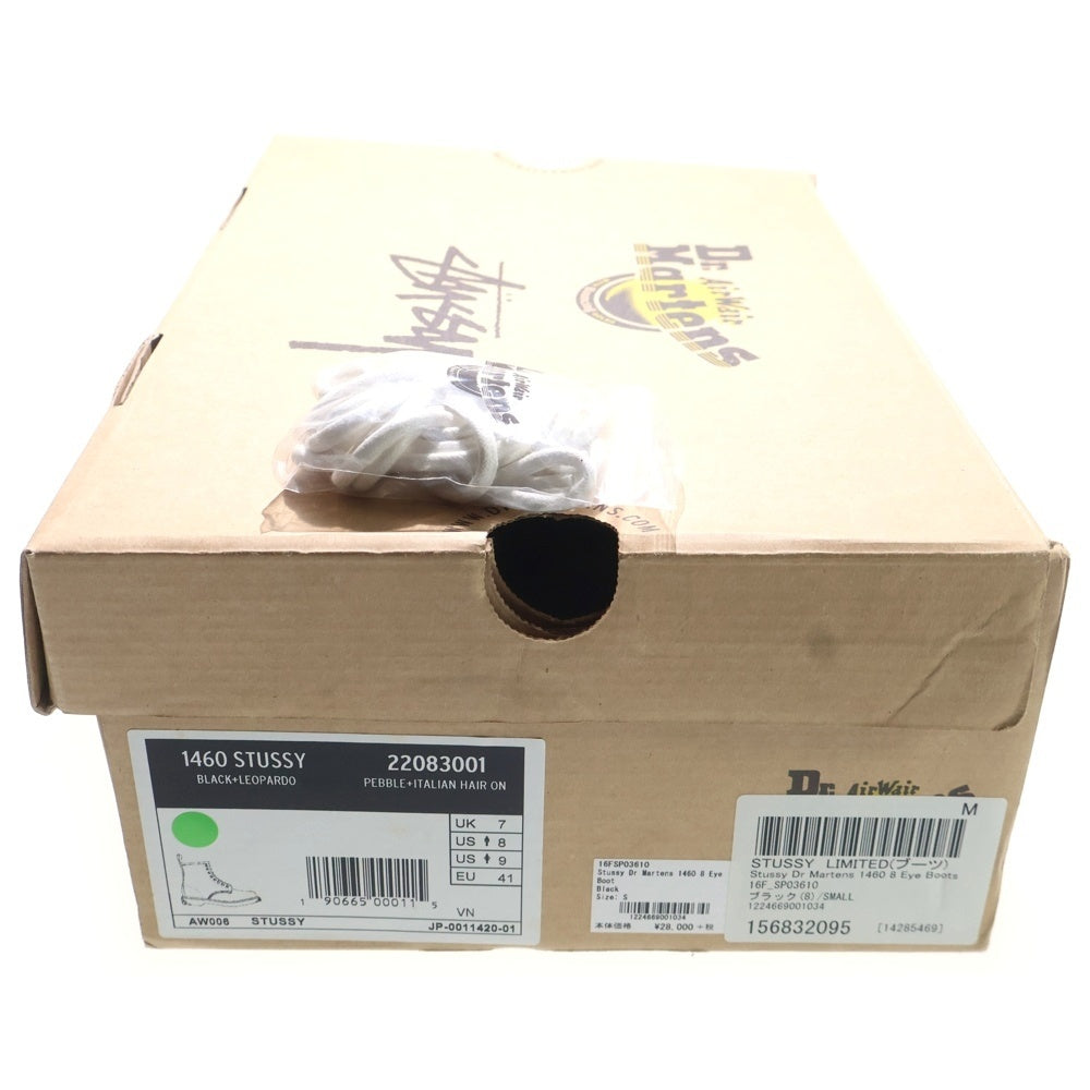 Dr.Martens(ドクターマーチン) xStussy 1460 8 EYE BOOT Leopardo 8ホールブーツ ブラックxレオパード 22083001 US8/26cm