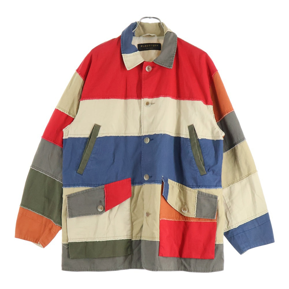 F-LAGSTUF-F(フラグスタフ) PATCH WORK SAFARI JACKET パッチワーク加工 ワークサファリジャケット マルチカラー FS1059
