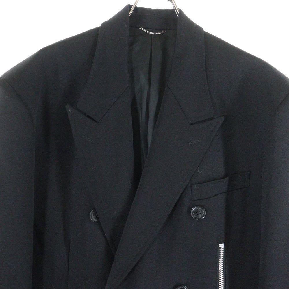 JOHN LAWRENCE SULLIVAN(ジョンローレンスサリバン) 20SS ウールダブルブレストジップコート ブラック 1A001-0220-07