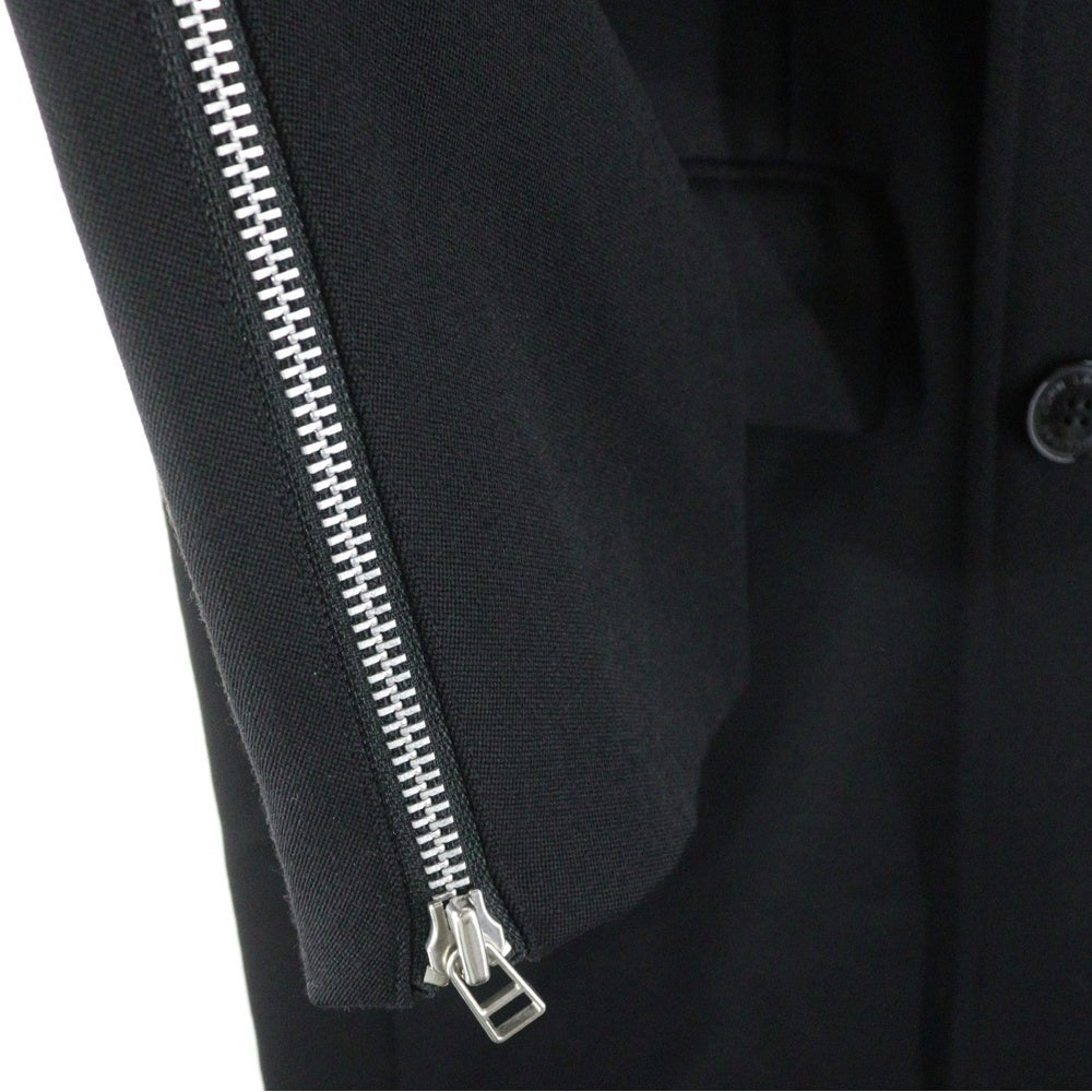 JOHN LAWRENCE SULLIVAN(ジョンローレンスサリバン) 20SS ウールダブルブレストジップコート ブラック 1A001-0220-07