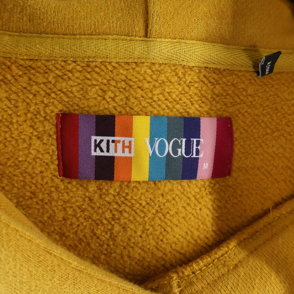 KITH(キス) 17AW × VOGUE 125th Anniversary HOODIE ヴォーグ 125周年記念限定 フロントロゴ プルオーバースウェットパーカー フーディ イエロー KH2156