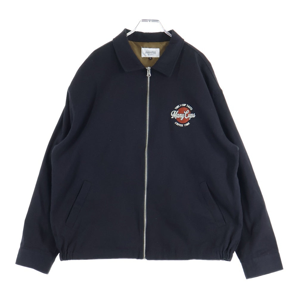 NO BRAND(ノーブランド) 【33 DEGREES サーティスリーディグリーズ】DESENT MEET JACKET エンブロイダリー ジップアップ ジャケット ブルゾン ブラック 3301710-104