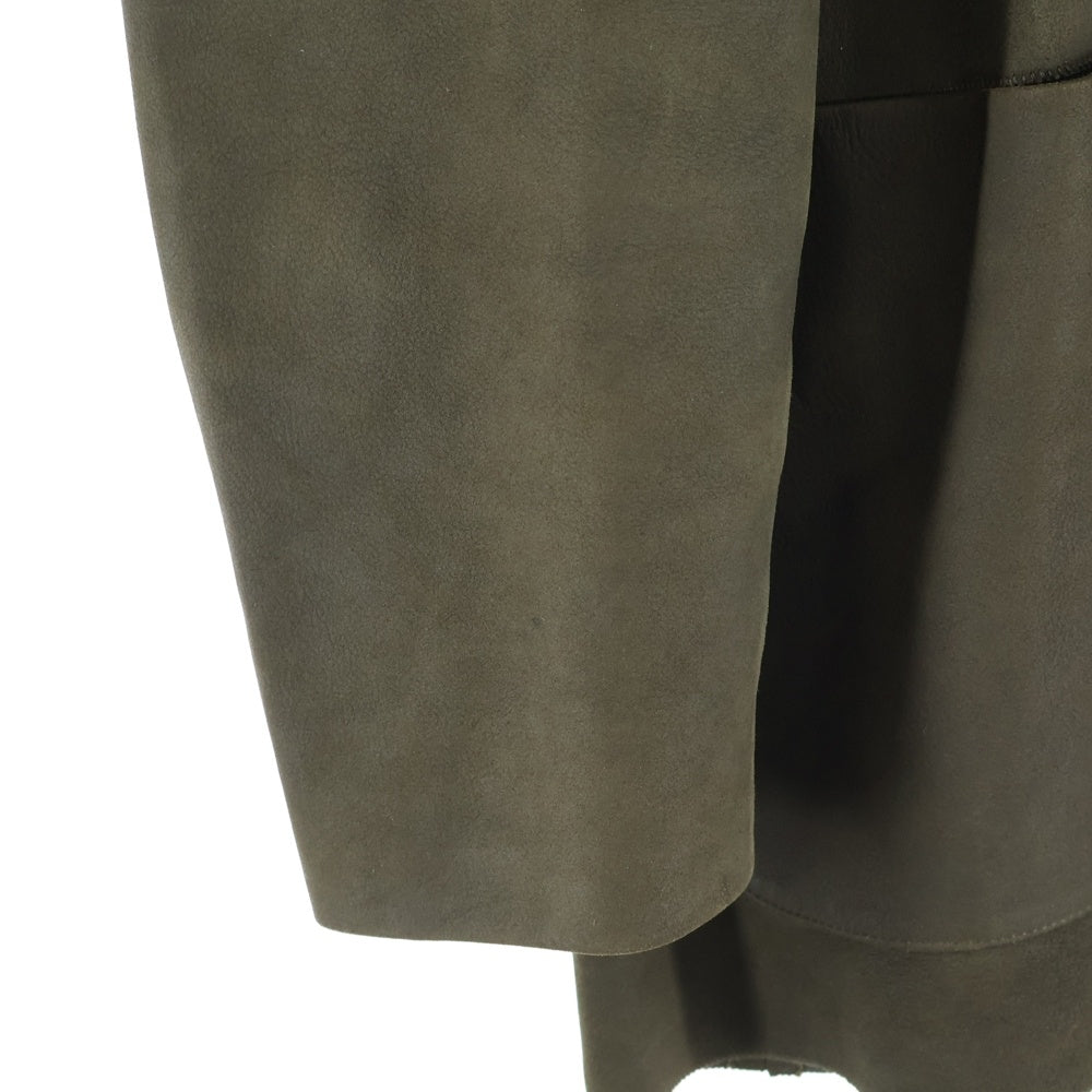 RAKINES(ラキネス) ENTERFINO LAMB LEATHER-COLLARLESS JACKET エントロフィーノ ラムレザー テーラードジャケット ブラウン 11S24SS236B