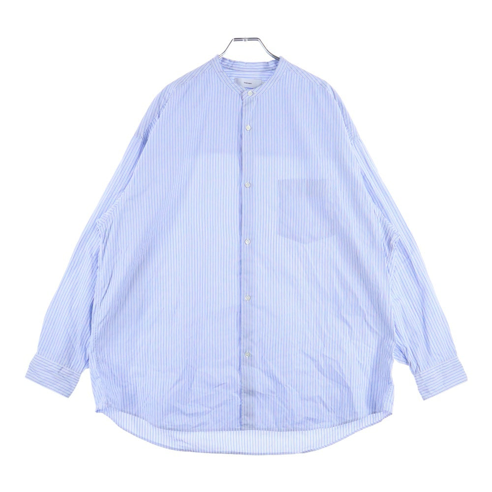 Graphpaper(グラフペーパー) ×SOKTAS ×ソクタス ストライプ バンドカラー ロングスリーブシャツ ブルー GM234-50105