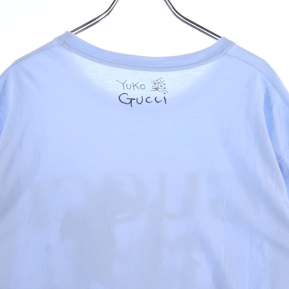 GUCCI(グッチ) ×ヒグチユウコ ロゴプリント半袖Tシャツ カットソー ブルー