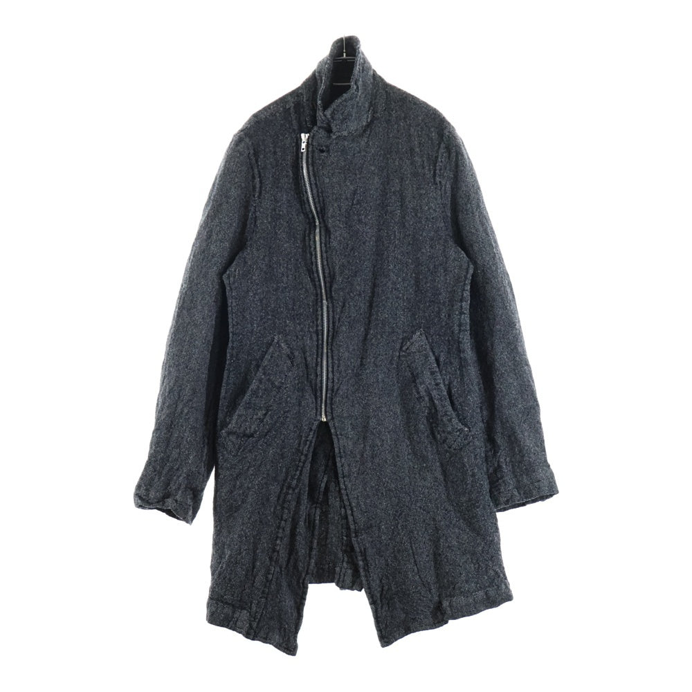 COMME des GARCONS HOMME DEUX(コムデギャルソン オムドゥ) 25AW AD2025 ウール縮絨 ジップアップロングコート ジャケット グレー DP-C002
