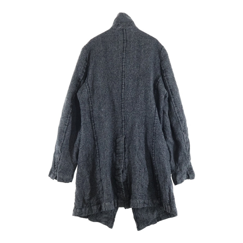 COMME des GARCONS HOMME DEUX(コムデギャルソン オムドゥ) 25AW AD2025 ウール縮絨 ジップアップロングコート ジャケット グレー DP-C002