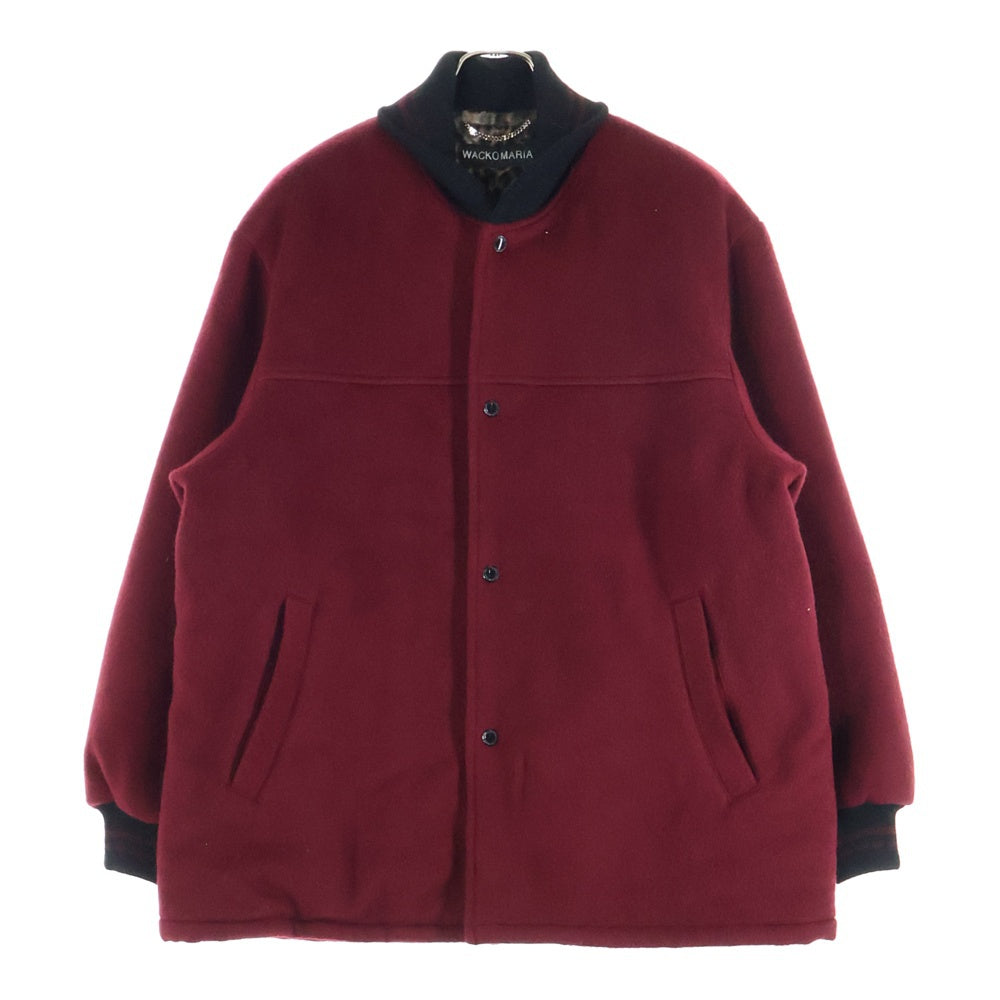 WACKO MARIA(ワコマリア) 25AW CAR CLUB JACKET A カークラブ 裏地レオパード ジップアップジャケット ダークレッド 25FW-WMO-BL05