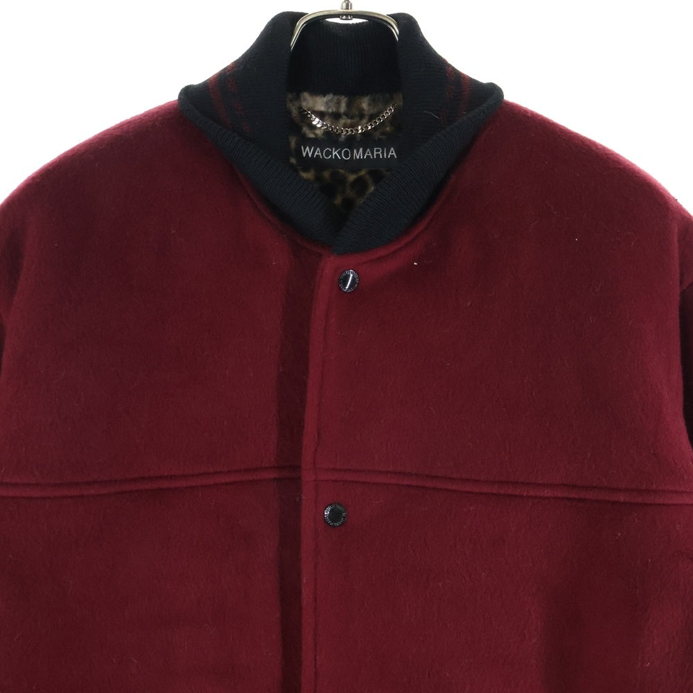 WACKO MARIA(ワコマリア) 25AW CAR CLUB JACKET A カークラブ 裏地レオパード ジップアップジャケット ダークレッド 25FW-WMO-BL05