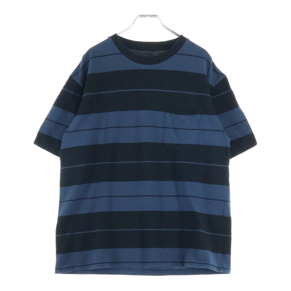 WACKO MARIA(ワコマリア) 23SS STRIPED CREW NECK T-SHIRT ストライプド クルーネック 半袖ポケットTシャツ カットソー ネイビー/ブラック 23SS-WMT-SS01