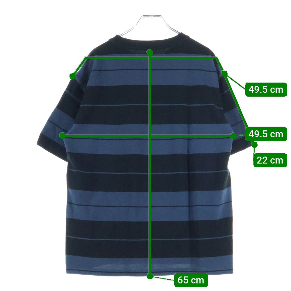 WACKO MARIA(ワコマリア) 23SS STRIPED CREW NECK T-SHIRT ストライプド クルーネック 半袖ポケットTシャツ カットソー ネイビー/ブラック 23SS-WMT-SS01