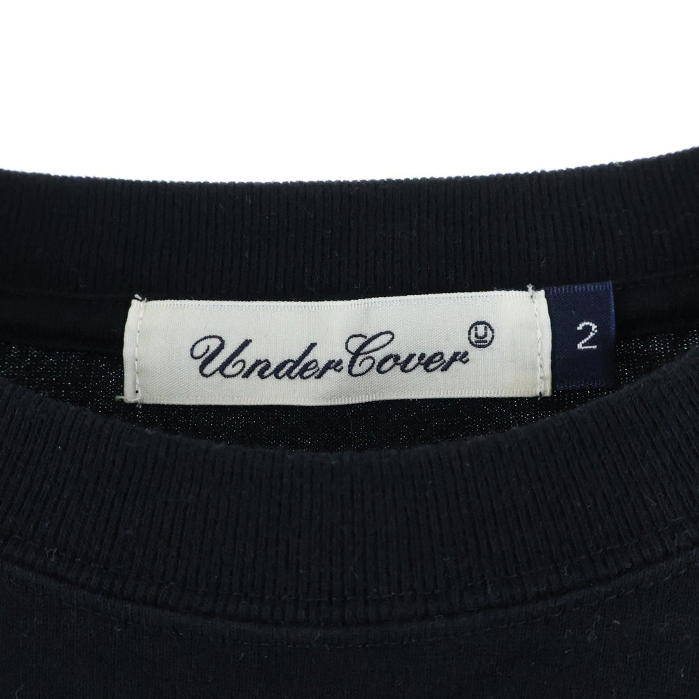 UNDERCOVER(アンダーカバー) 23AW ローズフロントプリント 半袖Tシャツ カットソー ブラック UC2C3807