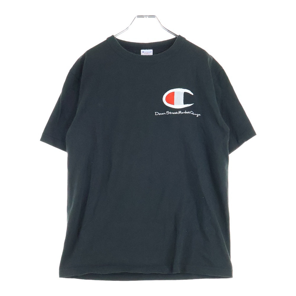 CHAMPION(チャンピオン) ×DSMG ドーバーストリートマーケット銀座 ロゴプリント 半袖Tシャツ カットソー ブラック C5-Z324