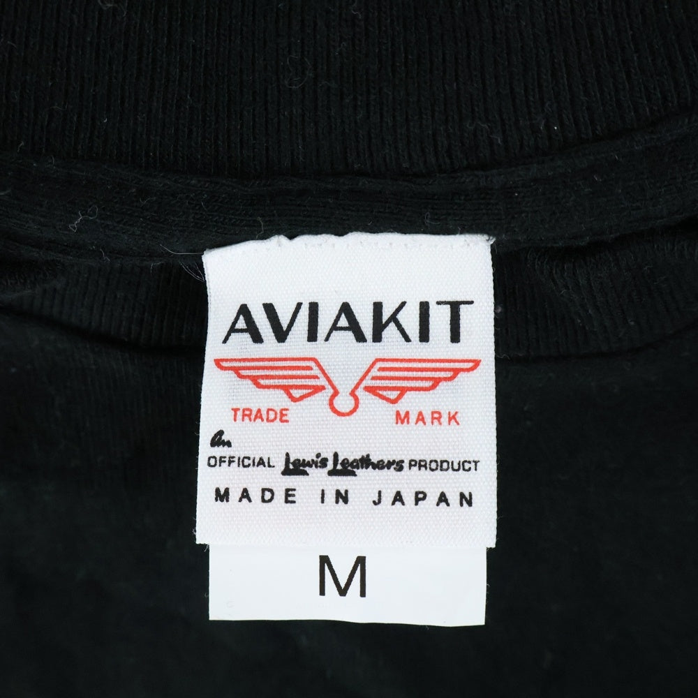 Lewis Leathers(ルイスレザー) LIGHTNING ZIPPERS ライトニングジッパー フロントプリント 半袖Tシャツ カットソー ブラック