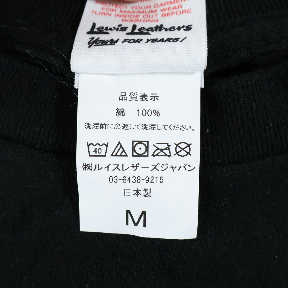 Lewis Leathers(ルイスレザー) LIGHTNING ZIPPERS ライトニングジッパー フロントプリント 半袖Tシャツ カットソー ブラック