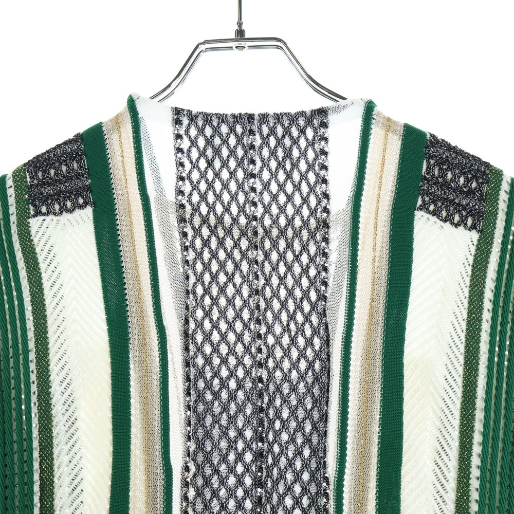 Mame Kurogouchi(マメ クロゴウチ) ネット ストライプニットドレス ノースリーブワンピース レディース