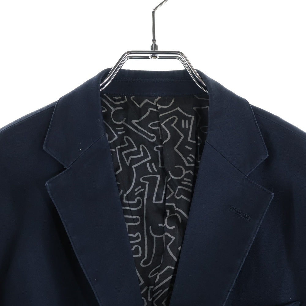 UNIFORM EXPERIMENT(ユニフォームエクスペリメント) ×Keith Haring キースへリング マルチポケット 2B テーラードジャケット ネイビー UE-112005