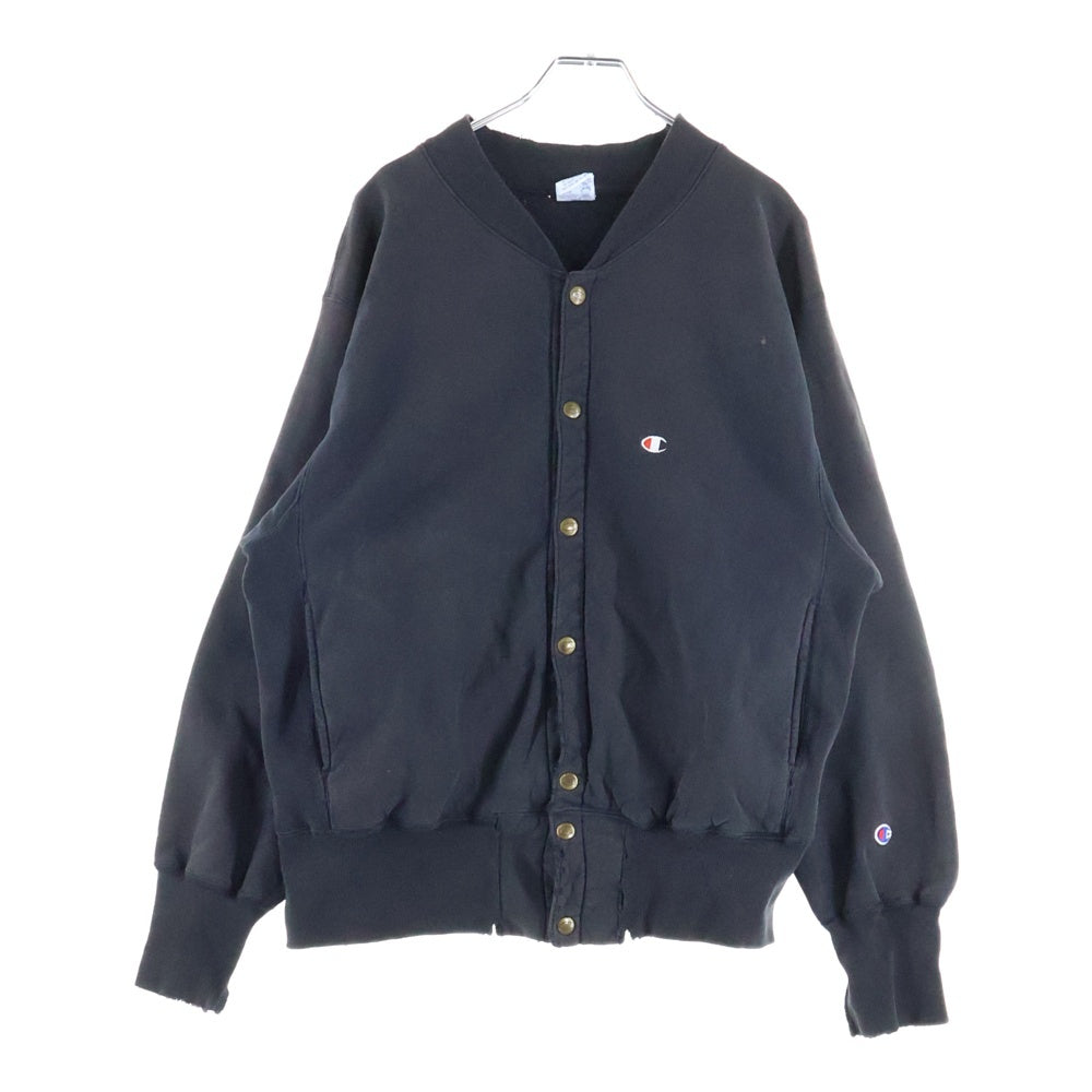 CHAMPION(チャンピオン) 90s REVERSE WEAVE リバースウェーブ スナップボタン スウェット トレーナー ブラック