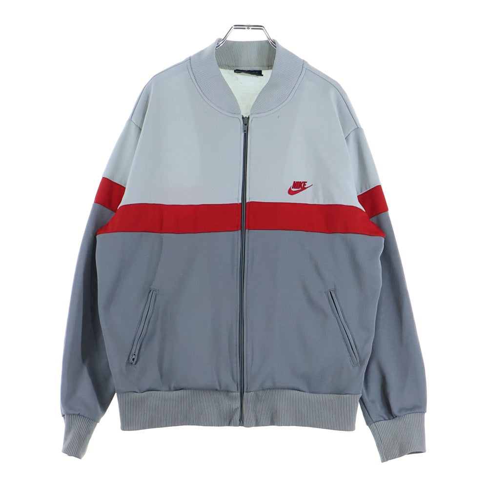 80s~ Nike トラックジャケット L/G ベージュ / グレー / レッド NIKE(ナイキ) 80s トラックジャケット ブルゾン グレーxレッド