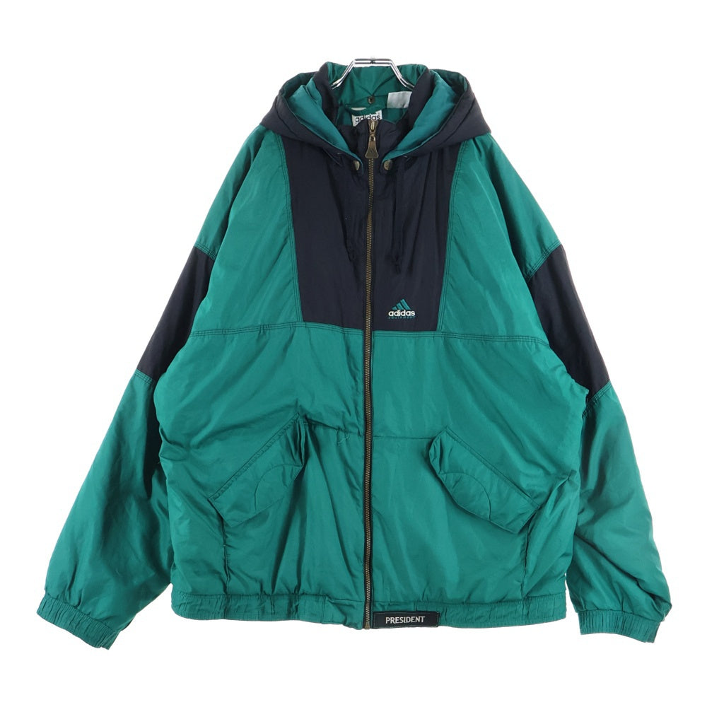 adidas(アディダス) 90s EQUIPMENT パデッドジャケット フード付き グリーンxブラック
