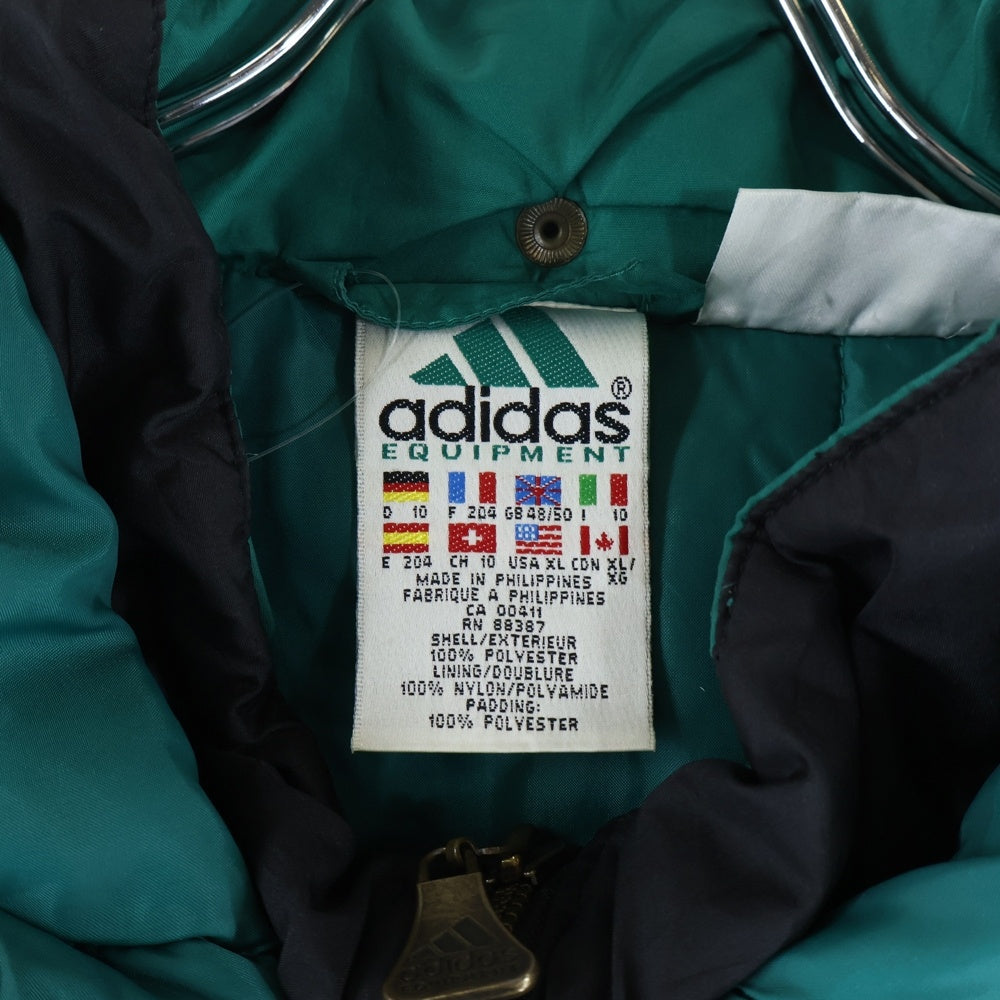 adidas(アディダス) 90s EQUIPMENT パデッドジャケット フード付き グリーンxブラック