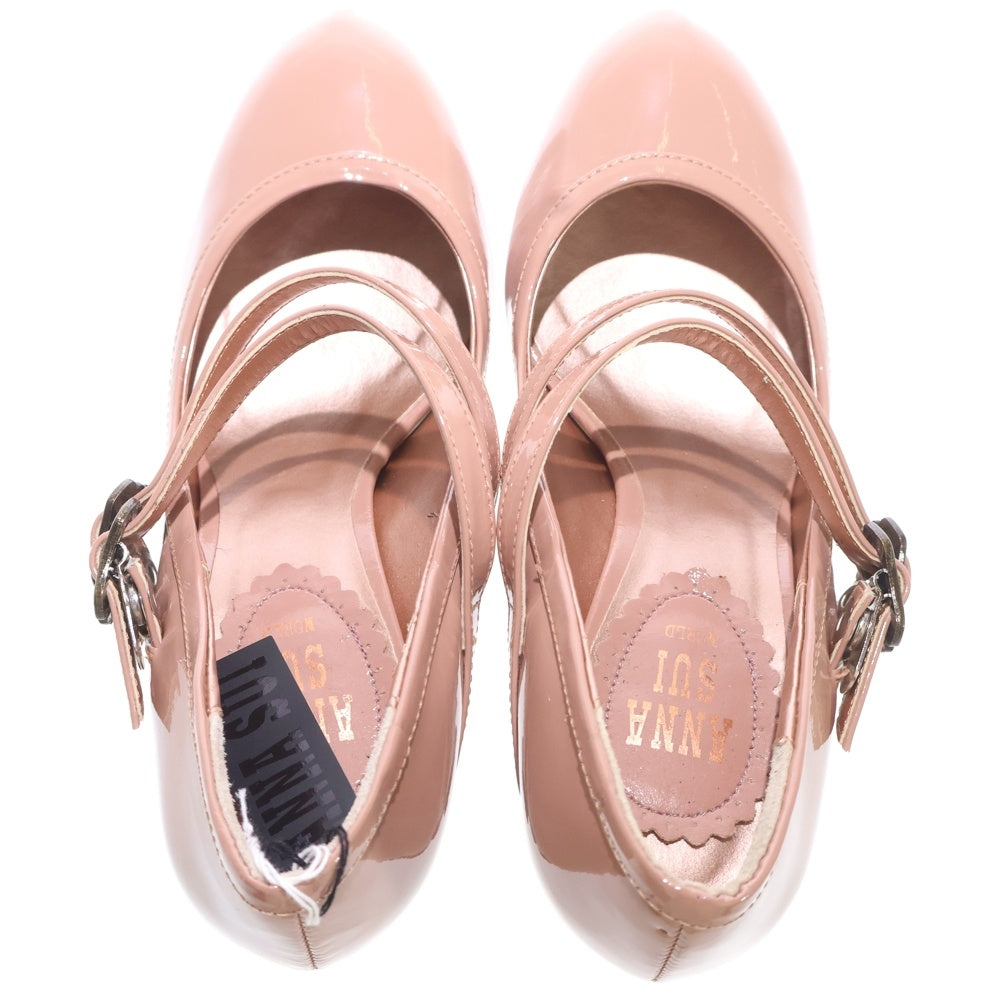 ANA SUI(アナスイ) 日本製 エナメル ハイヒール 猫足パンプス ベージュ レディース