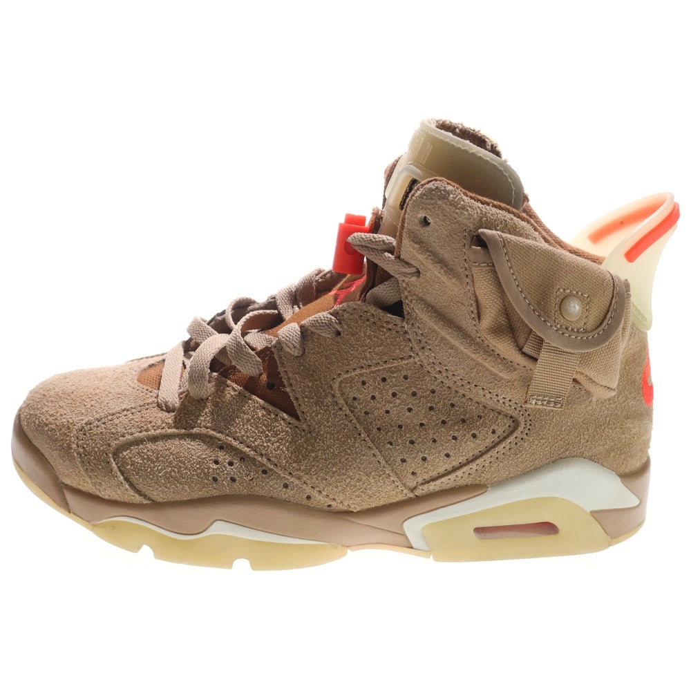 NIKE(ナイキ) ×TRAVIS SCOTT AIR JORDAN6 RETRO SP BRITISH KHAKI トラヴィススコット エアジョーダン6 レトロ ハイカットスニーカー レディース US6.5/24.5cm DH0690-200